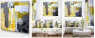Design Art Designart Grey And Yellow Blur Abstract Abstract Canvas Art Print - 40" X 30"